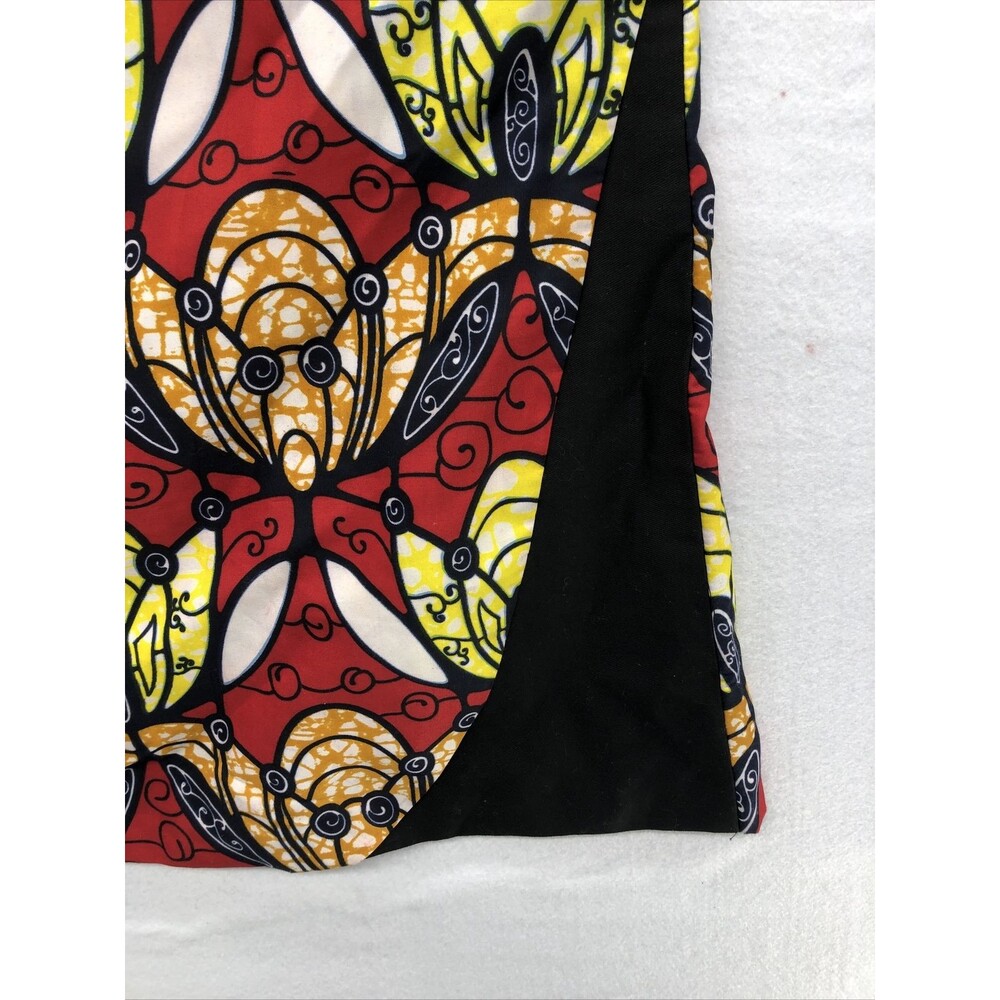 Fantabela Women's Dress Shirt Size 38 African Print Puff Sleeve Multicolor - Picture 6 of 16